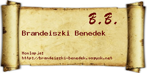 Brandeiszki Benedek névjegykártya